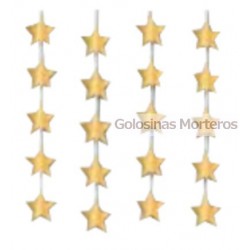 Cortina Colgante Estrellas Metaliz Doradas