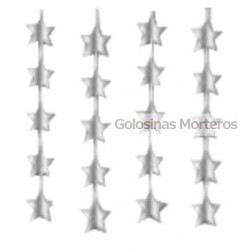 Cortina Colgante Estrellas Metaliz Plateadas