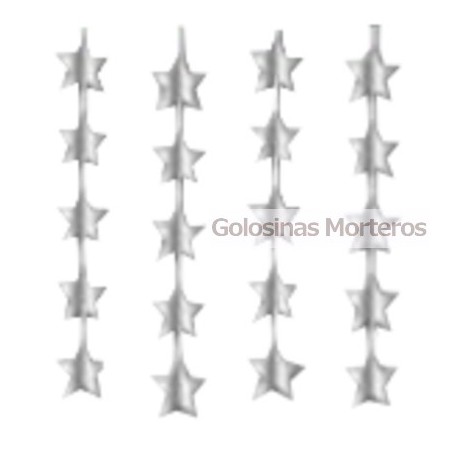 Cortina Colgante Estrellas Metaliz Plateadas