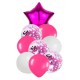 Set globos 9 piezas fucsia