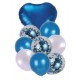 Set globos 9 piezas azul francia
