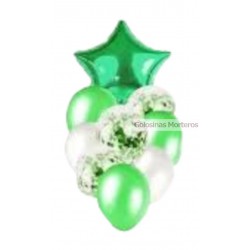 Set globos 9 piezas verde