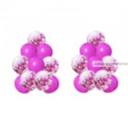 Set globos 20 piezas fucsia