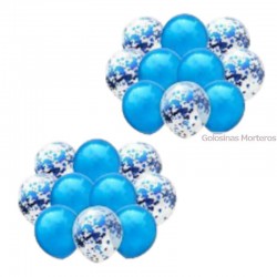 Set globos 20 piezas azul francia