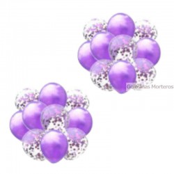 Set globos 20 piezas lila claro