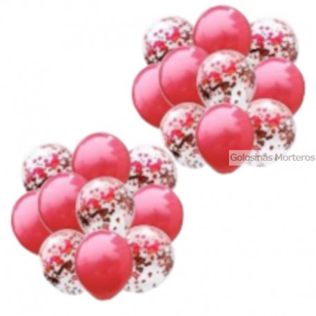 Set globos 20 piezas rojo