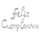Set globos "Feliz Cumple" cursiva plateada