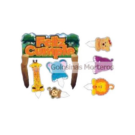Escenario para torta Animales del Zoo
