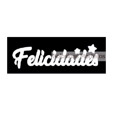 Vinilo p/ globo "Felicidades" blanco