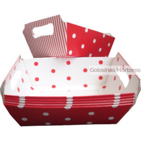 Cesta mult. chica rojo lunares