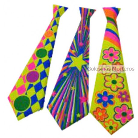 Corbata fluo plastico estampada