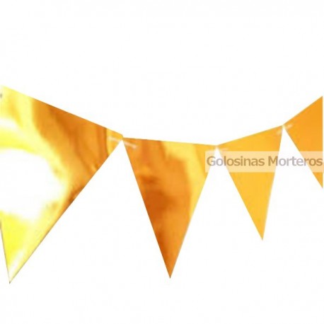 Banderin Triangular Metaliz dorado