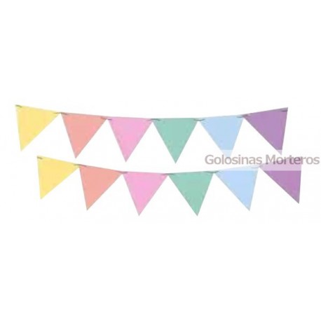 Banderin Triangular colores surtidos Pasteles