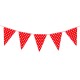 Banderin Triangular rojo con lunares blancos