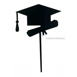 Topper torta gorro de Egresado negro