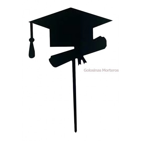 Topper torta gorro de Egresado negro