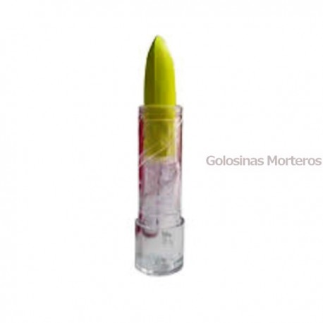 Maquillaje labial fluo amarillo