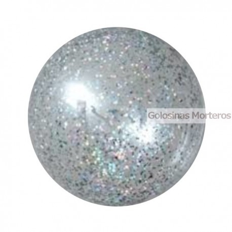 Globo burbuja c/ confeti plateado 45cm