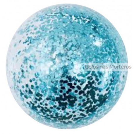 Globo burbuja c/ confeti celeste 45cm
