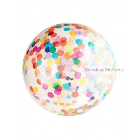 Globo burbuja c/ confeti multicolor 45cm