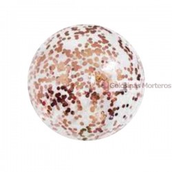 Globo burbuja c/ confeti rosa 45cm