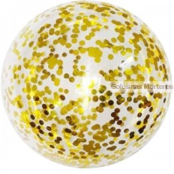 Globo burbuja c/ confeti dorado 45cm