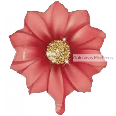 Globo Metaliz Flor rojo 45cm
