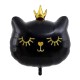 Globo Metaliz cara de Gatito c/corona negro 45cm