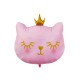 Globo Metaliz cara de Gatito c/corona rosa 45cm