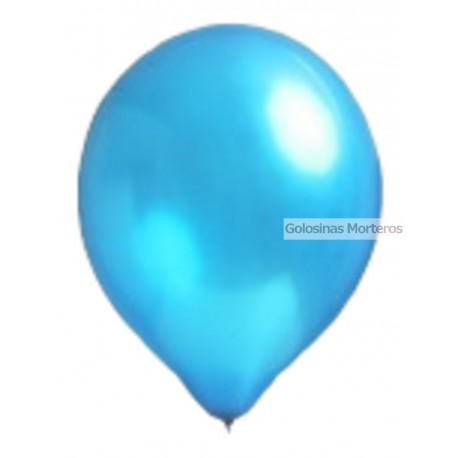 Globos Perlado Rainbow 12pulg celeste x10u