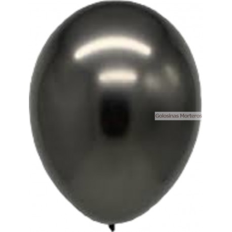 Globos cromados 12 pulg negro x10u