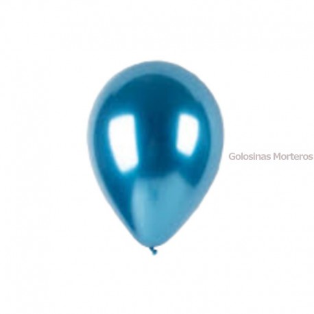 Globos cromados 12 pulg celeste x10u