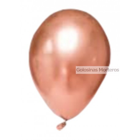 Globos cromados 12 pulg rosa gold x10u