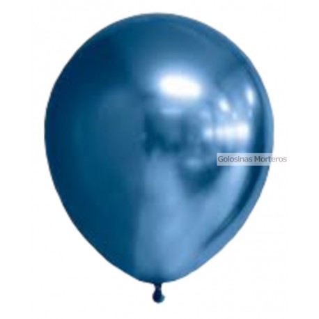 Globos cromados 12 pulg azul x10u