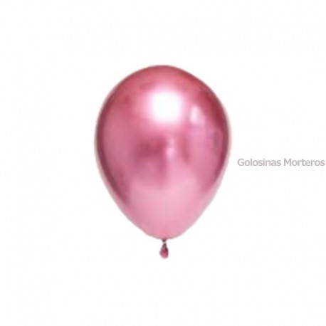 Globos cromados 12 pulg rosa x10u