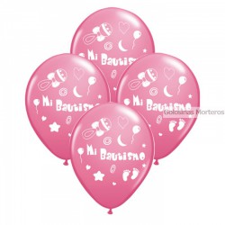 Globos impreso "Mi Bautismo" nena x10u