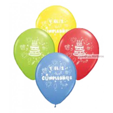 Globos impreso "Feliz Cumple"