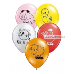 Globos impreso "Animales de la Granja" x10u