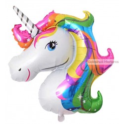 Globo Metaliz cabeza unicornio multicolor 30cm