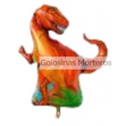 Globo Metaliz Dino Rex naranja 35cm