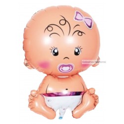 Globo Metaliz Bebé rosa 35cm