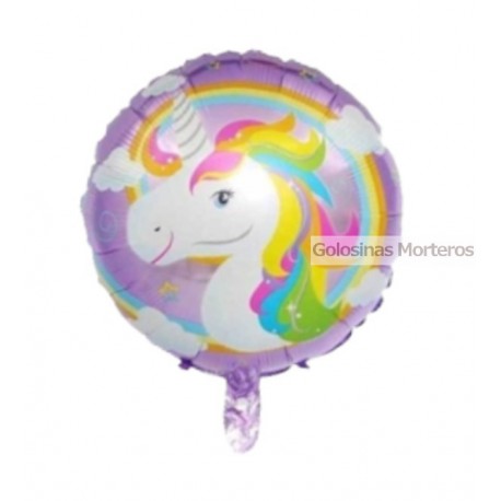 Globo Metaliz Unicornio circular 45cm