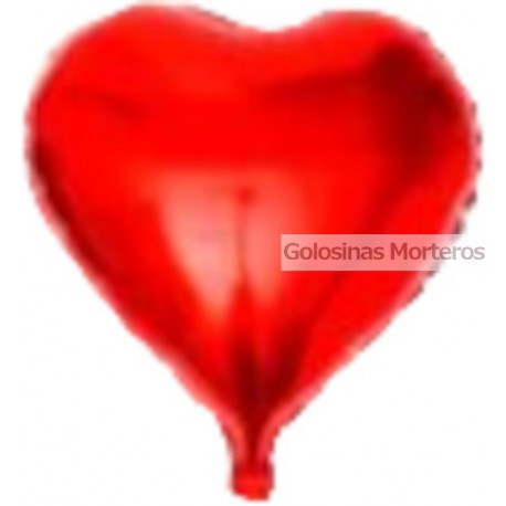 Globo Metaliz Corazón liso rojo 23cm