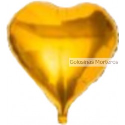 Globo Metaliz Corazón liso dorado 23cm