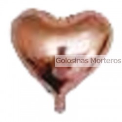 Globo Metaliz Corazón liso rosa gold 23cm
