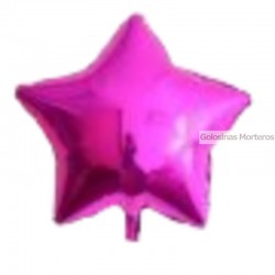 Globo Metaliz Estrella lisa fucsia 45cm