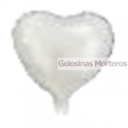 Globo Metaliz Corazón liso blanco 45cm