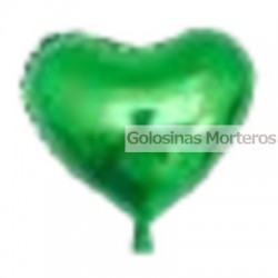 Globo Metaliz Corazón liso verde 45cm