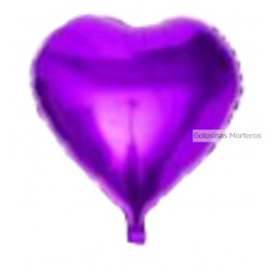 Globo Metaliz Corazón liso violeta 45cm