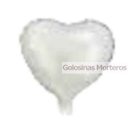 Globo Metaliz corazón blanco 23cm